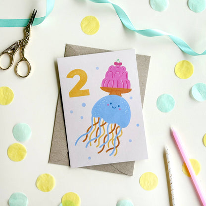 Birthday Card - 2nd Milestone Jellyfish