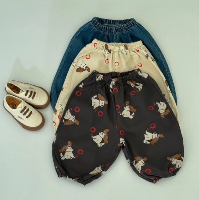 Balloon Trousers - Puppy Print