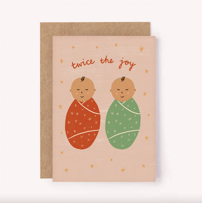 New Baby Card - Twice the Joy