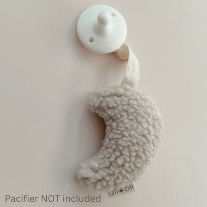 Plush Moon Pacifier Holder (Sand)