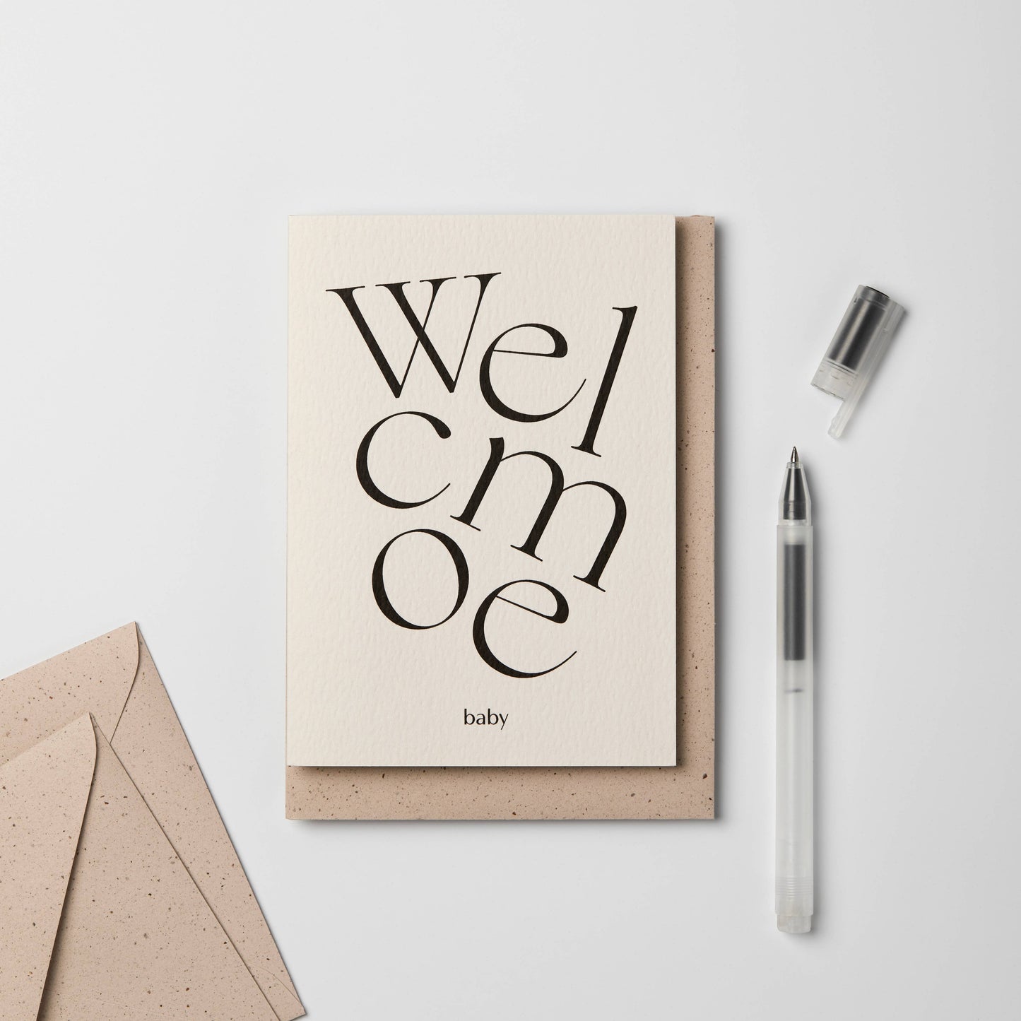 Serif Type Welcome Baby Card